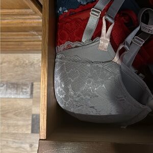 Victoria's Secret Red and Gray Lace Organizer